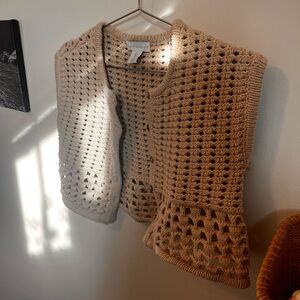 House of Harlow Crochet Sweater Vest